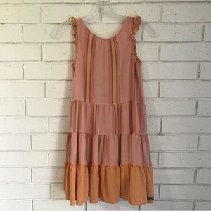 Matilda Jane Orange Creamsicle Dress Size 10 Rayon Tiered Ruffle Bow